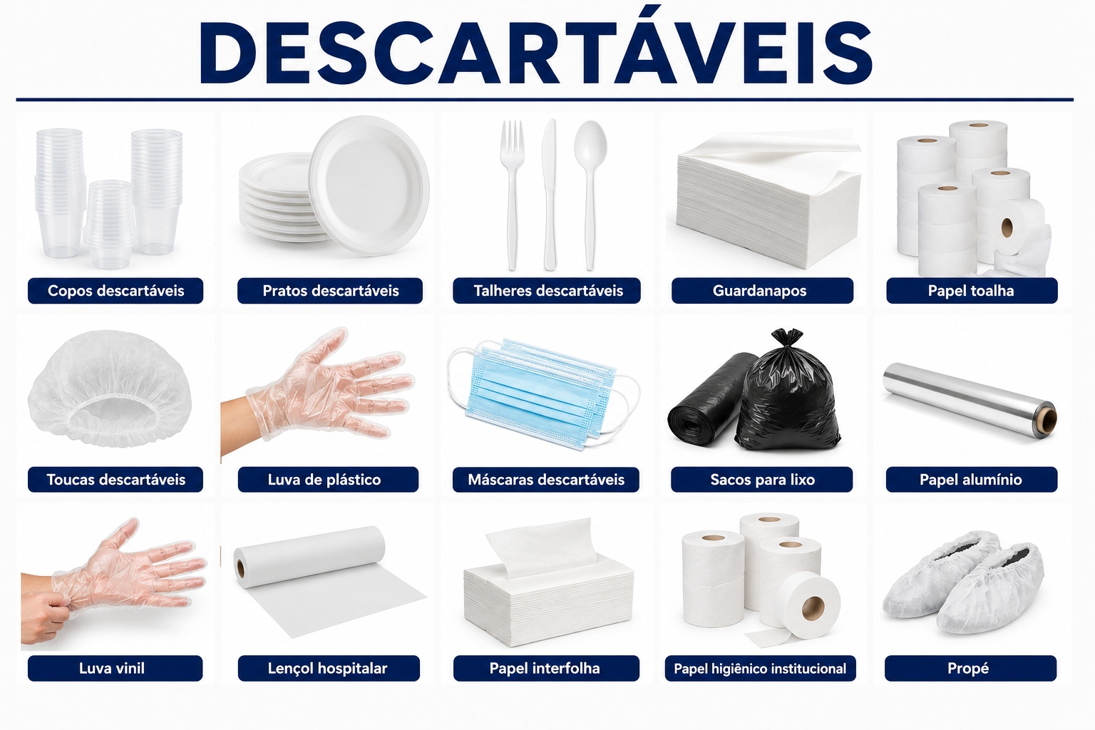 Categoria Descartáveis — Praticidade e higiene para o dia a dia