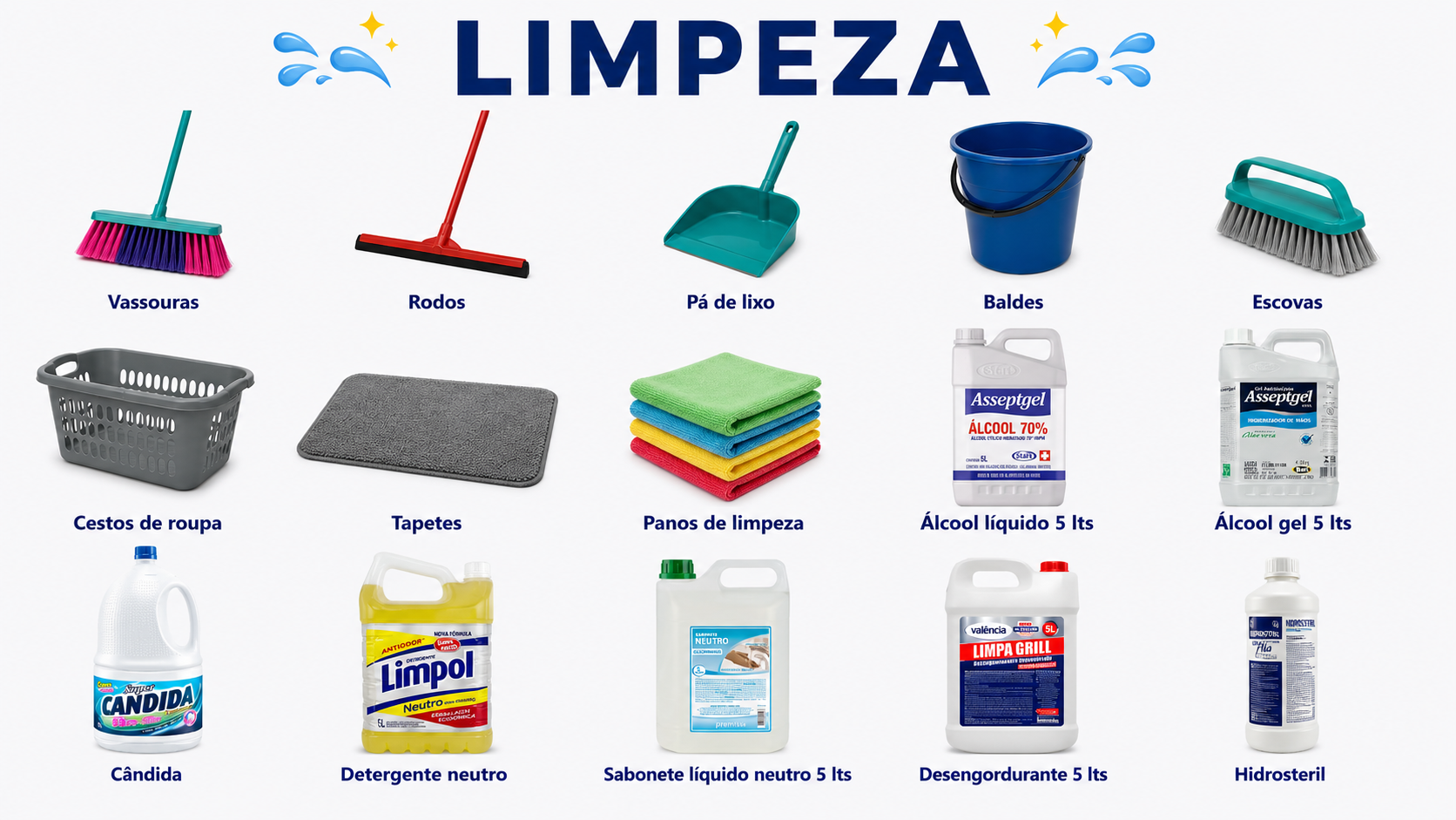 Categoria Limpeza — Produtos e utensílios de higienização
