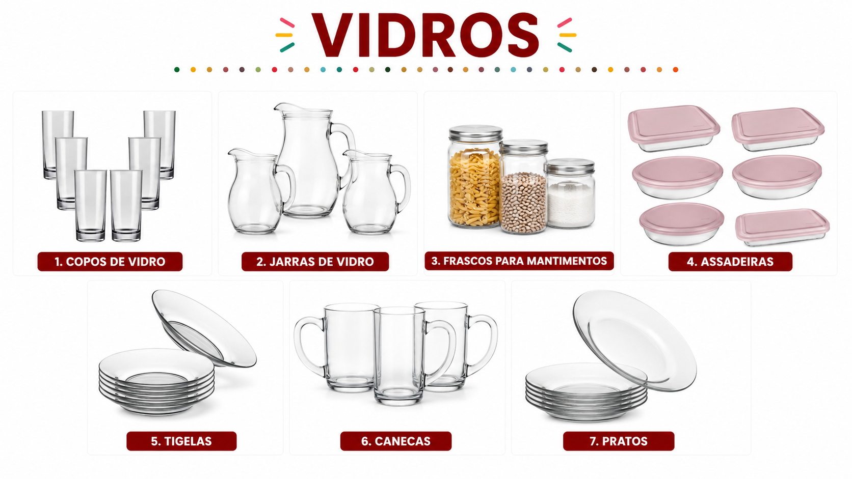 Categoria Vidros — Transparência e refinamento